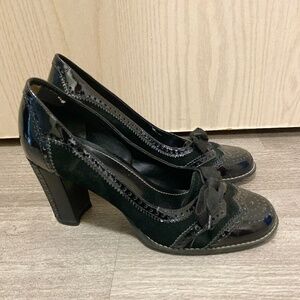 Franco Sarto Black Size 9 Women’s Oxford Heel Shoes Shoes,